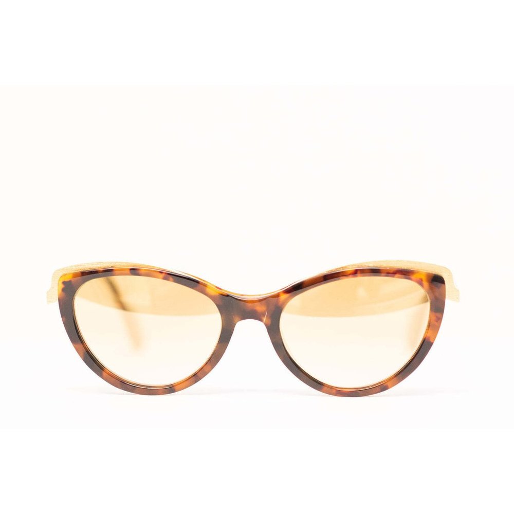 24K Gold Ladies Cat's Eye Tortoise Sunglasses - Delixs Desire DX301C 01-T VP00